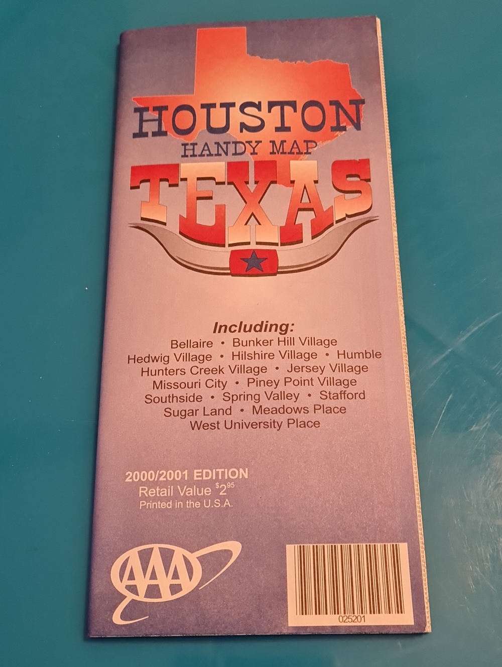 Houston Texas Handy Map - Vintage - Houston and surrounding Area's - GUC